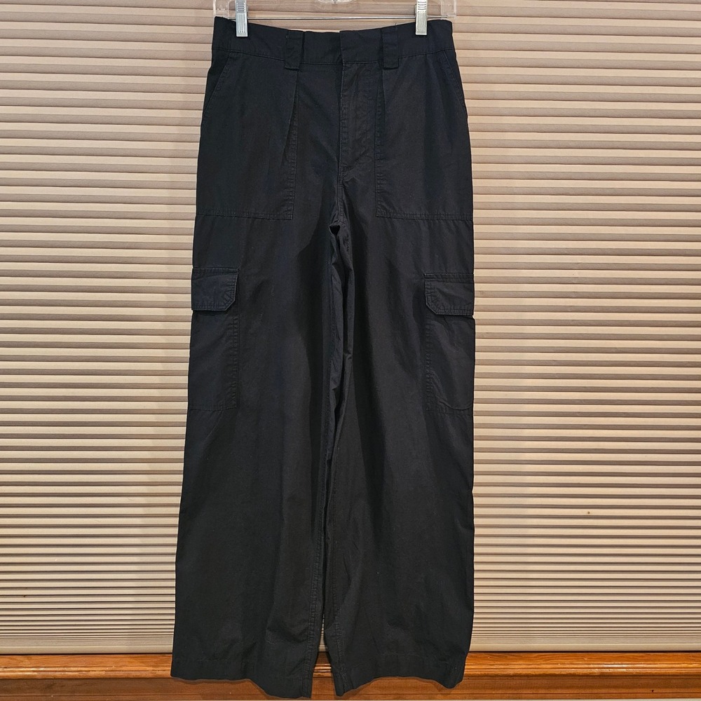 Cotton On Black Wide Leg Cargo Pants Utility Streetwear Womens Size 4